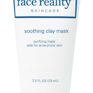 Close-up of a 73ml squeeze tube of Face Reality Skincare soothing clay mask